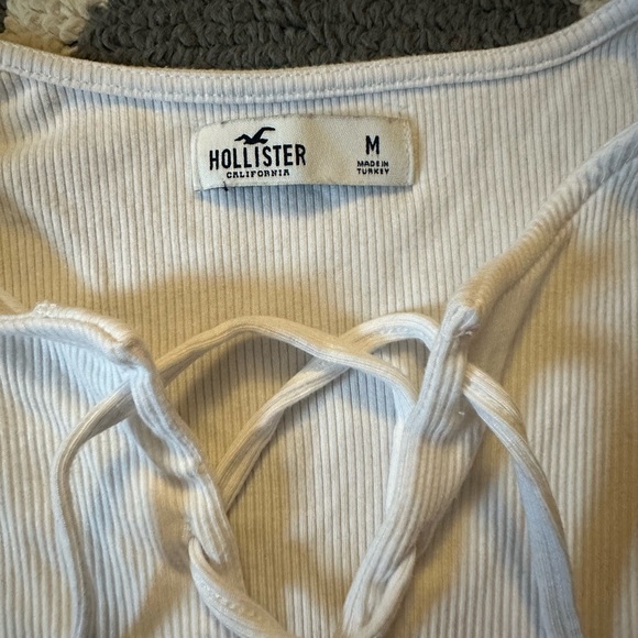 Hollister, medium, white long-sleeve with criss cross front - Picture 3 of 4